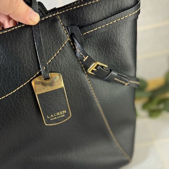 RALPH LAUREN black leather sheldon tote handbag - Picture 10 of 11